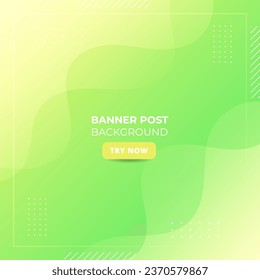 social media post background. green and yellow gradation. wave .eps 10
