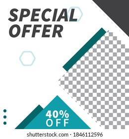 Social media post background, modern design promotion template for ads website and mobile phone, transparent layer