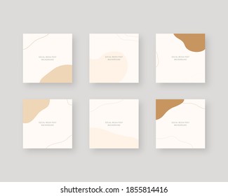 Social media post background. Modern memphis background. Trendy editable social media post template. Vector illustration.