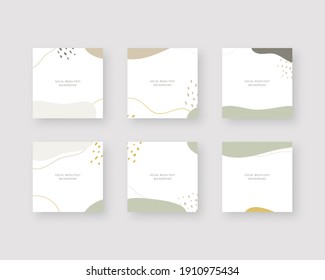 Social media post background. Modern memphis background. Trendy editable social media post template. Vector illustration.