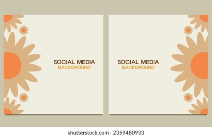social media post background with natural floral ornament. Suitable for social media post, banner design and internet ads.