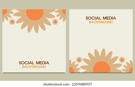 social media post background with natural floral ornament. Suitable for social media post, banner design and internet ads.