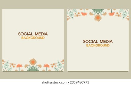 social media post background with natural floral ornament. Suitable for social media post, banner design and internet ads.
