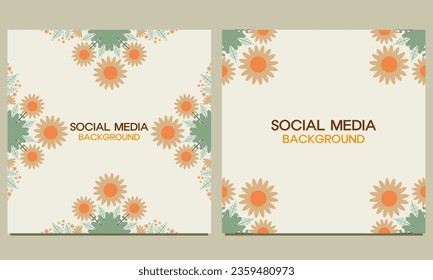 social media post background with natural floral ornament. Suitable for social media post, banner design and internet ads.