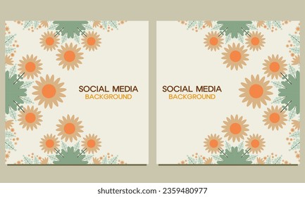 social media post background with natural floral ornament. Suitable for social media post, banner design and internet ads.