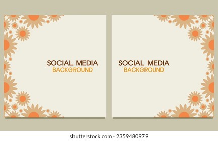 social media post background with natural floral ornament. Suitable for social media post, banner design and internet ads.