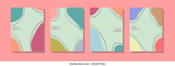 social media post background template, abstract design and pastel colors