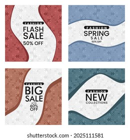 Social Media Post Background Template In Grid Puzzle Style