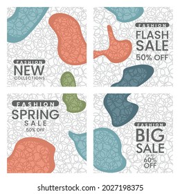 Social Media Post Background Template In Grid Puzzle Style