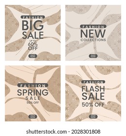 Social Media Post Background Template In Grid Puzzle Style