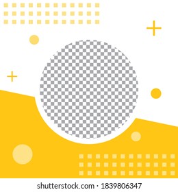 Social media post background with yellow color for ads, promotion discount