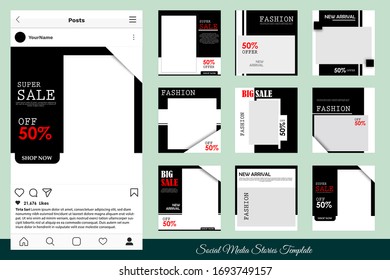social media post banner ad template for fashion sales promotion