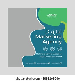 Social media post banner with angled shape  design template