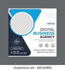 Social media post banner with angled shape  design template