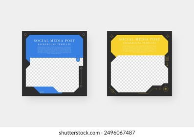 Social media post banner background. Futuristic style, Abstract sci-fi shape. Minimalistic trendy backgrounds for branding, social media post, banner, cover, card.