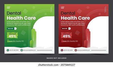 Social Media Post  Banner Dental Template Or Medical Health Banner Instagram Post Template With Luxury Ekegant For Social Media Banner Post Vector