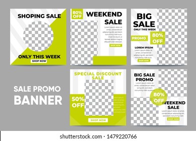 Social media post banner design template collection,sale banner