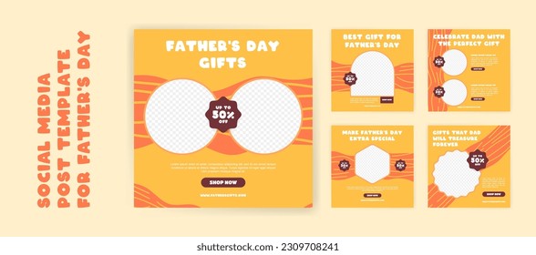 Social media post banner design template for Father's Day gift sale promotion