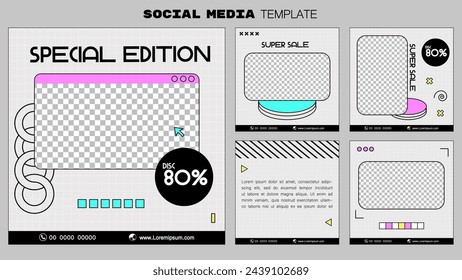 Social media post banner element sale promotion advertising. illustration vector. Virtual screen element design.