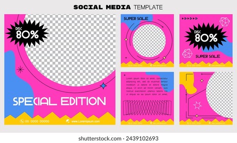 Social media post banner element sale promotion advertising. illustration vector. Modern and bright color design style. 