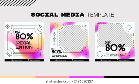 Social media post banner element sale promotion advertising. illustration vector. Modern and bright color design style.