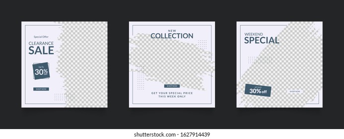 social media post banner for fashion sale promotion. black and yellow color square frame poster. vector illustration.