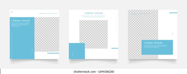 social media post banner for fashion sale promotion. blue and white color square frame poster. vector illustration