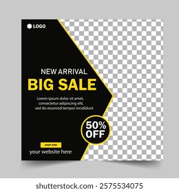 social media post. banner. fashion offer sale web banner design template.