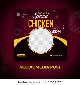 Social media post banner for food business and food promotional banner for 2020 social media also social media template for restaurant fast food joints and franchises and pizza places