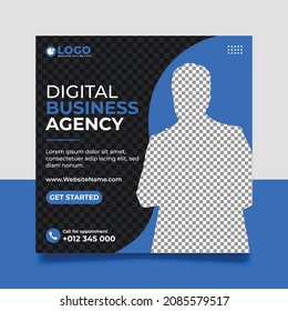 Social Media Post Banner, Square Flyer Template, Editable web Banner Post Design Template