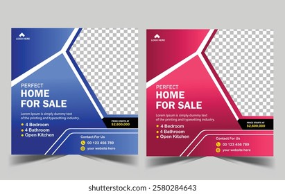 Social Media Post, banner, Story for Real estate social media post templates.