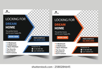Social Media Post, banner, Story for Real estate social media post templates.