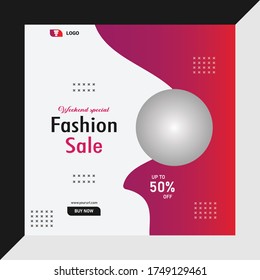 Social media post banner template.
