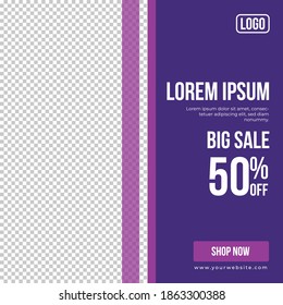 Social Media post, banner template, Promotional Ad banner for a social media campaign.