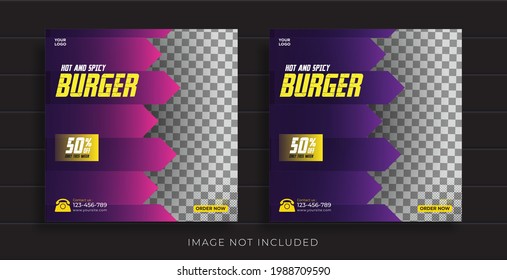 Social Media Post Banner Template Themed Food Menu.