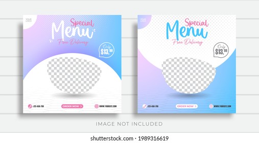 Social Media Post Banner Template Themed Food Menu.