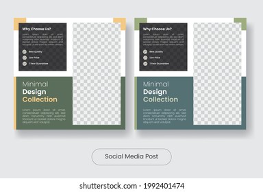 Social media post banner template set for furniture sale. Vector illustration EPS 10