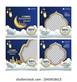 Social Media Post or Banner Template for Ramadan Sale Promotion