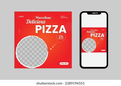 Social media post banner template for burger and fast foods