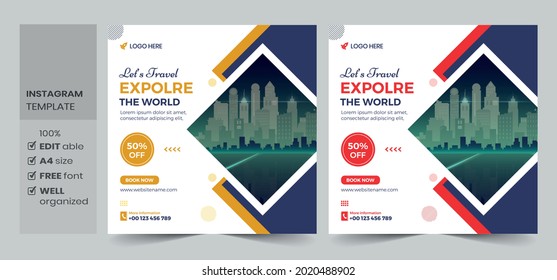 Social media post banner, web banner template design