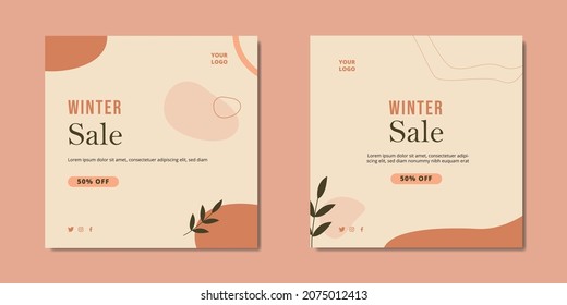 Social Media Post Banners Sale poster vector template