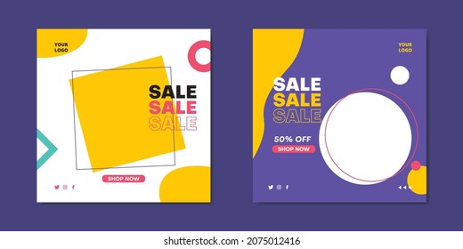 Social Media Post Banners Sale poster vector template