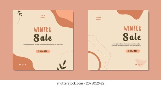 Social Media Post Banners Sale poster vector template