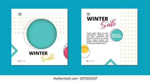 Social Media Post Banners Sale poster vector template