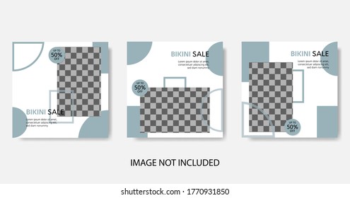 Social Media Post, bikini sale, with grey color, sale and discount