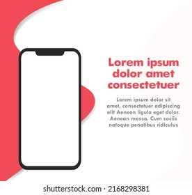 Social Media Post Blank Template Notch Smartphone Isolated For E-Commerce Promotion Advertisement Web UI UX Information Announcement Showcase Business Office Isolated Modern Device