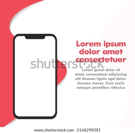 Social Media Post Blank Template Notch Smartphone Isolated For E-Commerce Promotion Advertisement Web UI UX Information Announcement Showcase Business Office Isolated Modern Device