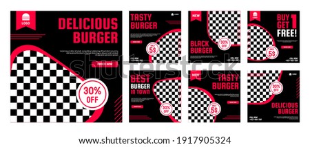 Social media post bundle banner for food business and food promotional banner for social media also social media template for restaurant fast food