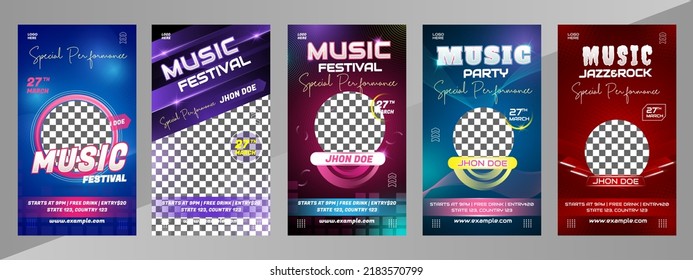 Social media post Bundle  Live Dj Music Festival for Social Media Banner 	