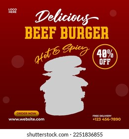 Social media post for burger